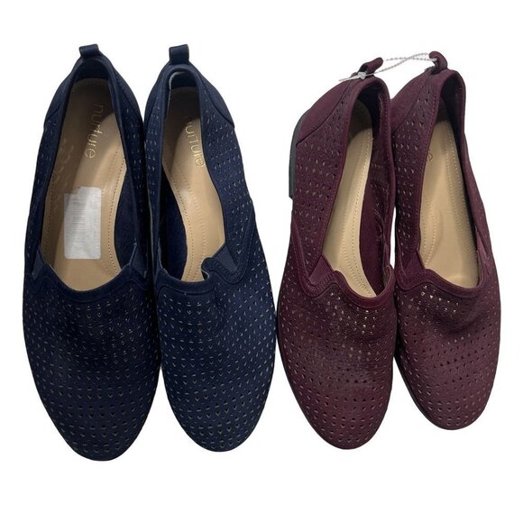 Nurture Womens Suede Slip On Flats Loafers Shoes Purple‎ Size 9.5M - Picture 2 of 8